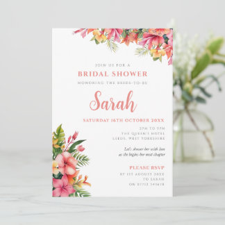 Invitación de Despedida de Soltera Floral Tropical