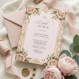 invitación de despedida de soltera floral victoria