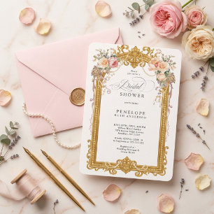 invitación de despedida de soltera floral victoria