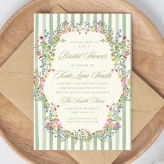 Invitación de Despedida de Soltera Floral Vintage: