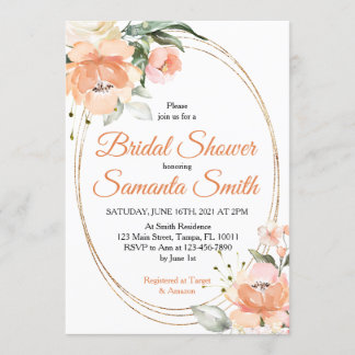 Invitación de Despedida de Soltera Flores de Meloc