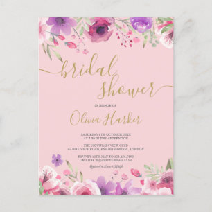 Invitación de Despedida de Soltera Flores de Prade