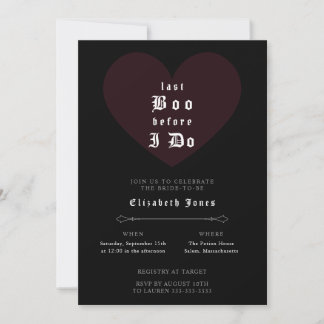 Invitación de Despedida de Soltera Gótica y Melanc