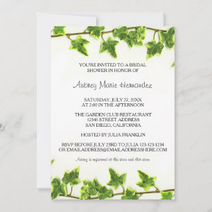 Invitación de Despedida de Soltera Green Ivy