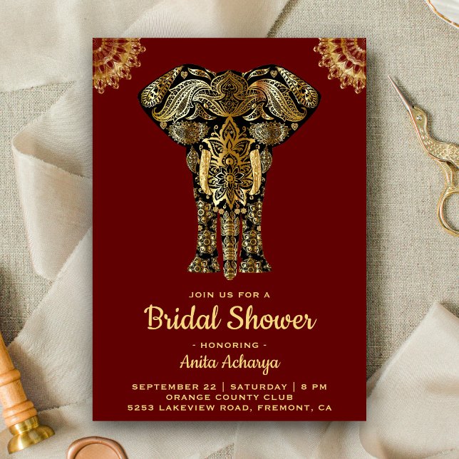 Invitación de Despedida de Soltera India Elefante  (Subido por el creador)