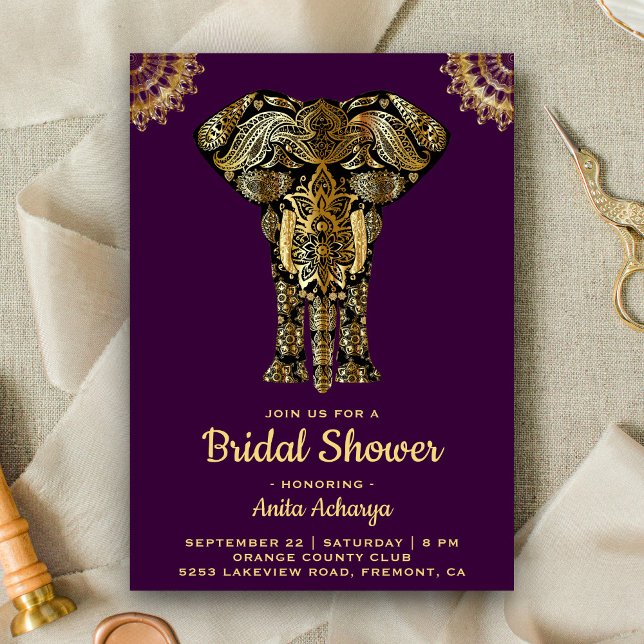 Invitación de Despedida de Soltera India Elefante  (Subido por el creador)