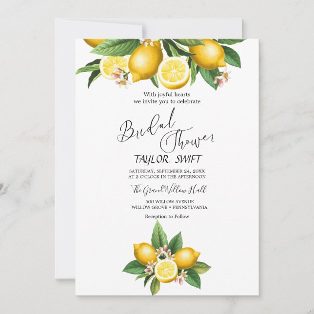 Invitación de Despedida de Soltera | Jardín de Lim (Anverso)