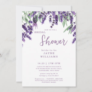 Invitación de Despedida de Soltera Lavanda Vintage