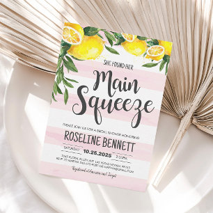 Invitación de Despedida de Soltera Lemon Main Sque