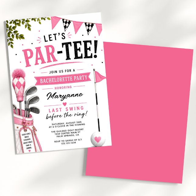 Invitación de despedida de soltera Let's Par Tee (Subido por el creador)