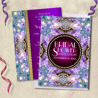 Invitación de Despedida de Soltera Lilac Geo Drago