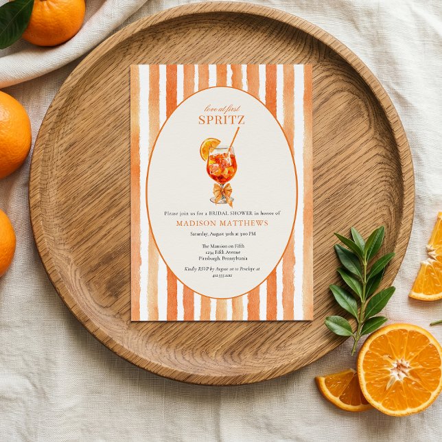 Invitación de Despedida de Soltera Love at First S (Love at First Spritz Bridal Shower Invitation)