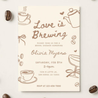 Invitación de Despedida de Soltera Love is Brewing