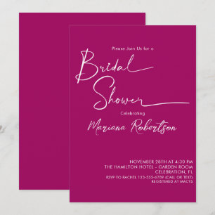 Invitación de Despedida de Soltera Magenta de Letr
