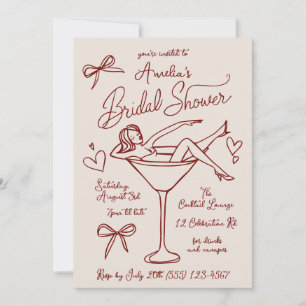 Invitación de Despedida de Soltera Martini
