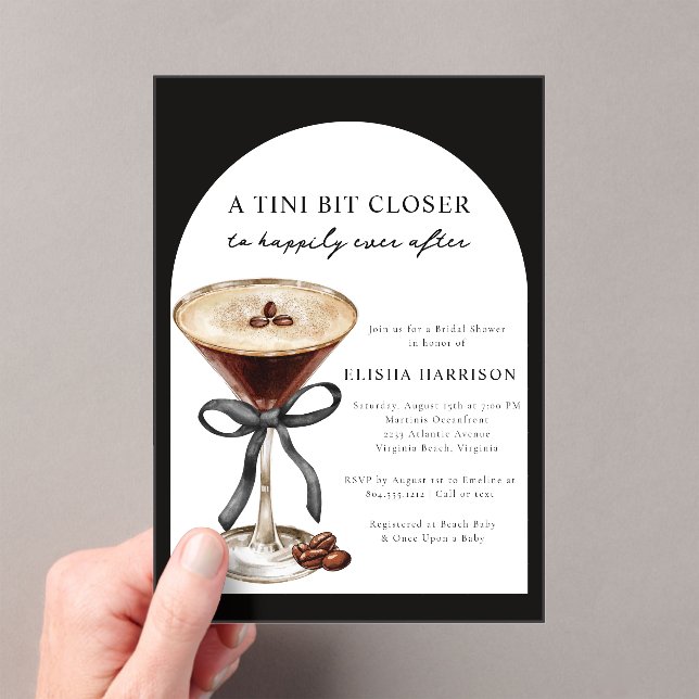 Invitación de Despedida de Soltera Martini Tini Bi (Insitu (portátil))