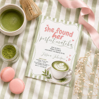 Invitación de Despedida de Soltera Matcha Té Verde