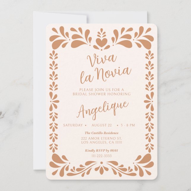 Invitación de Despedida de Soltera Mexicana Viva L (Anverso)