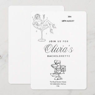 Invitación de despedida de soltera minimalista   E