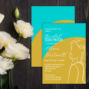 Invitación de Despedida de Soltera Moderna Teal y