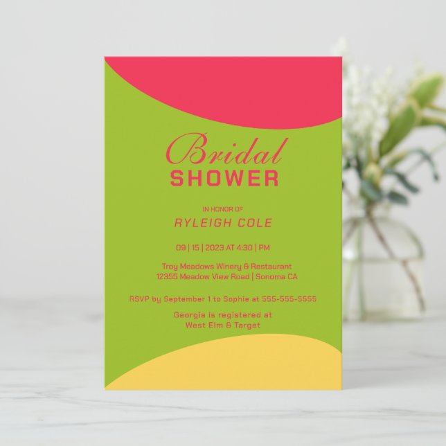Invitación de Despedida de Soltera Moderna y Elega (Anverso de pie)