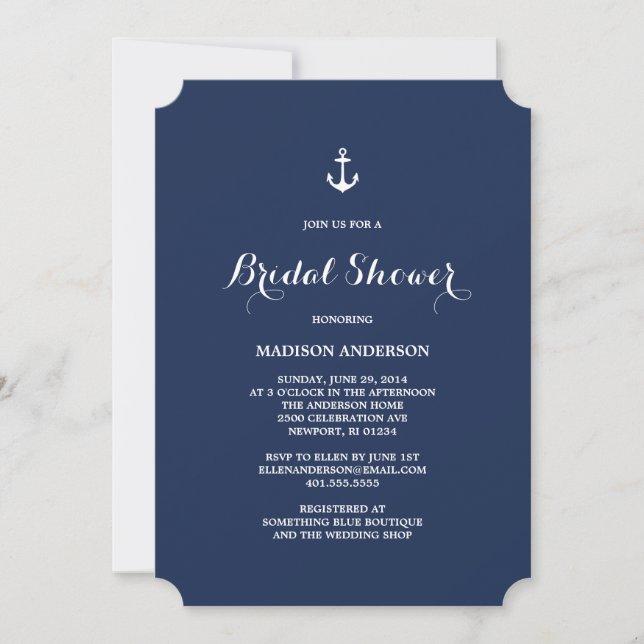 Invitación de Despedida de Soltera Náutica (Anverso)