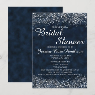 Invitación de Despedida de Soltera Navy Blue White