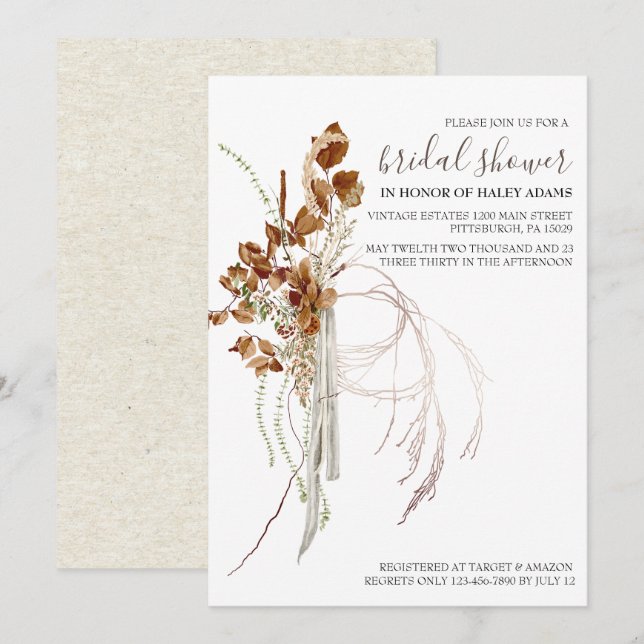 Invitación de Despedida de Soltera Neutral (Anverso / Reverso)