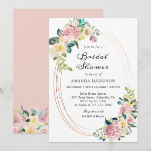 Invitación de Despedida de Soltera Oval Floral Pas