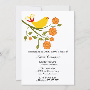 Invitación de Despedida de Soltera Pájaro Cantor A