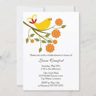 Invitación de Despedida de Soltera Pájaro Cantor A
