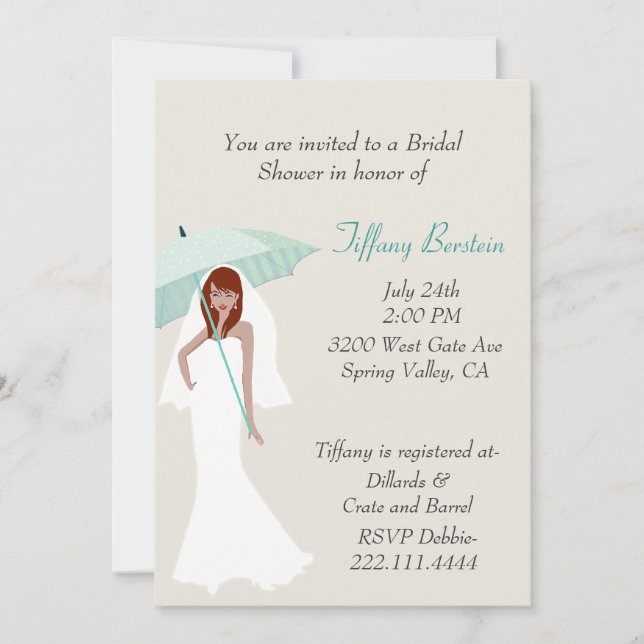 Invitación de Despedida de Soltera para Novia con  (Anverso)