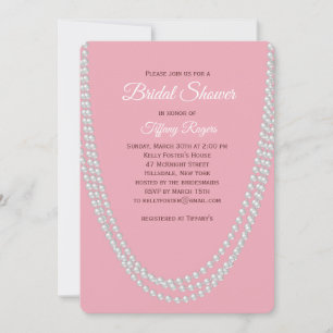 Invitación de Despedida de Soltera Perlas Rosadas 