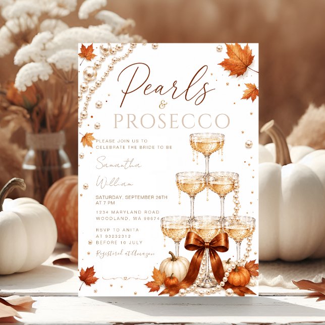 Invitación de Despedida de Soltera Perlas y Prosec (Subido por el creador)