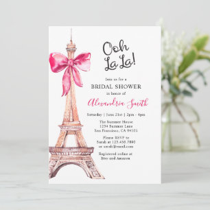 Invitación de Despedida de Soltera Pink Paris