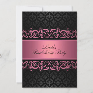 Invitación de despedida de soltera Pink Swirl Dama