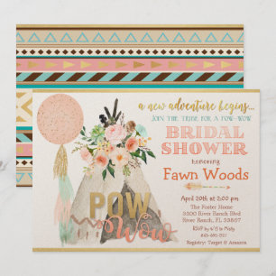 Invitación de Despedida de Soltera Pow Wow Tribal 
