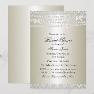 Invitación de Despedida de Soltera Pretty Lace & P