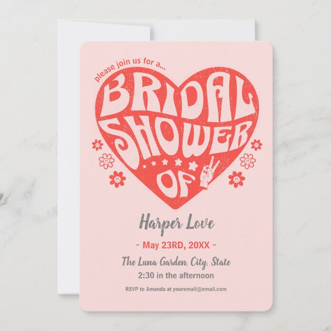 Invitación de Despedida de Soltera Retro con Estil (Anverso)