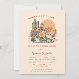 Invitación de Despedida de Soltera Retro Western D