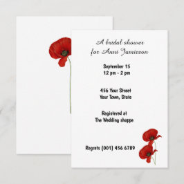 Invitación de Despedida de Soltera Rojo Amapola