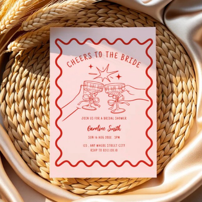 Invitación de despedida de soltera rosa caprichosa (Subido por el creador)