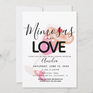 Invitación de Despedida de Soltera Rosa Mimosa Neg