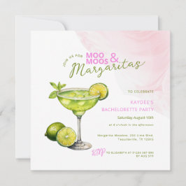 Invitación de despedida de soltera rosa MooMoos & 