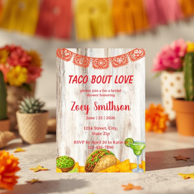 Invitación de Despedida de Soltera Rustic Taco ‘Bo (Subido por el creador)