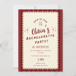 Invitación de despedida de soltera rústica de Borg