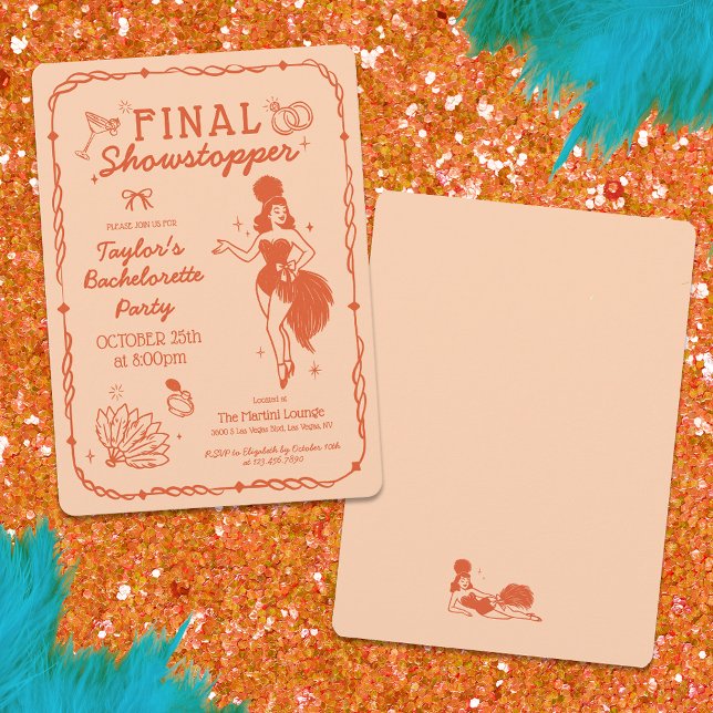 Invitación de despedida de soltera Showgirl Final  (Subido por el creador)