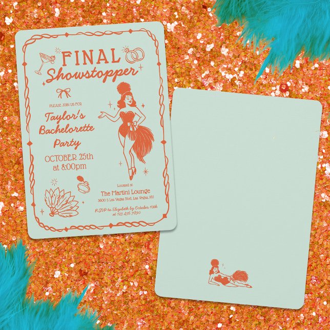 Invitación de despedida de soltera Showgirl Final  (Subido por el creador)