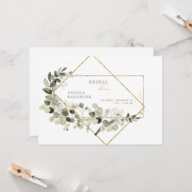Invitación de Despedida de Soltera Simple y Elegan (Anverso/Reverso In Situ)