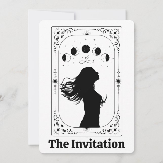 Invitación de Despedida de Soltera Tarot Luna Cele (Anverso)